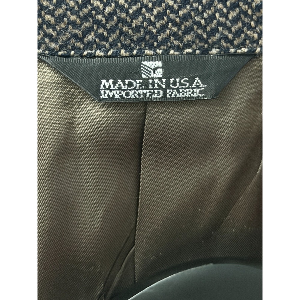 VTG Perry Ellis Marshall Fields Mens Wool Tweed Herringbone Blazer Gray - Picture 6 of 8